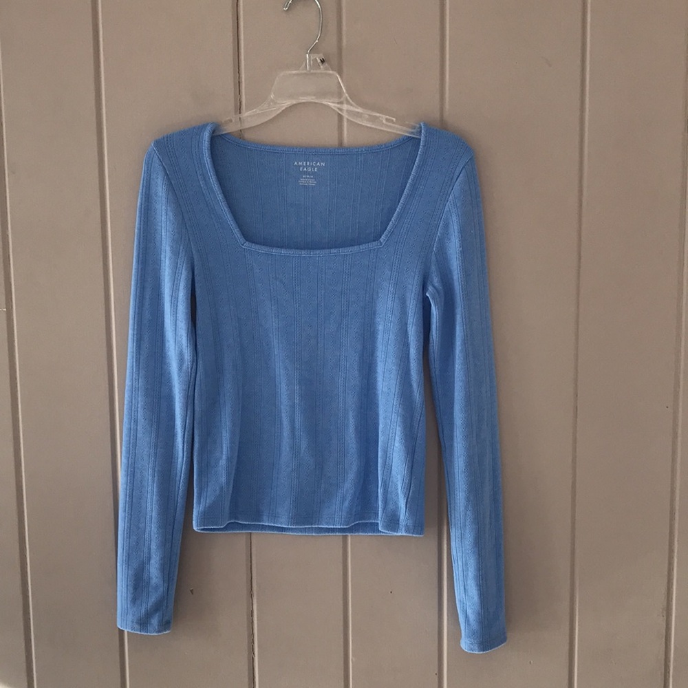 American Eagle Square Neck Pointelle Sweater - image 6